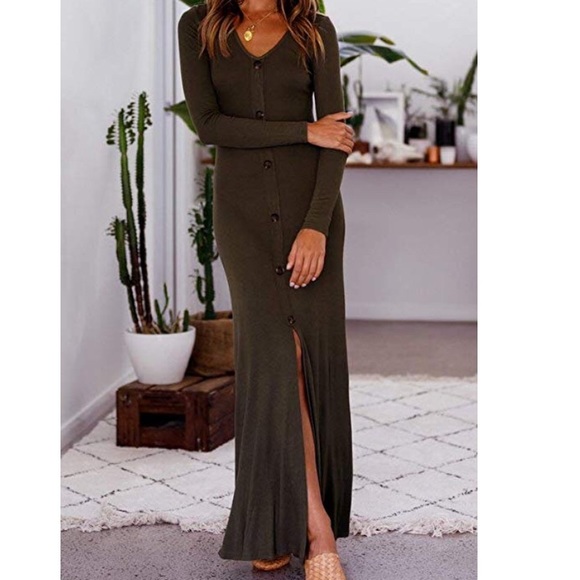 High split button down dress - Picture 2 of 5